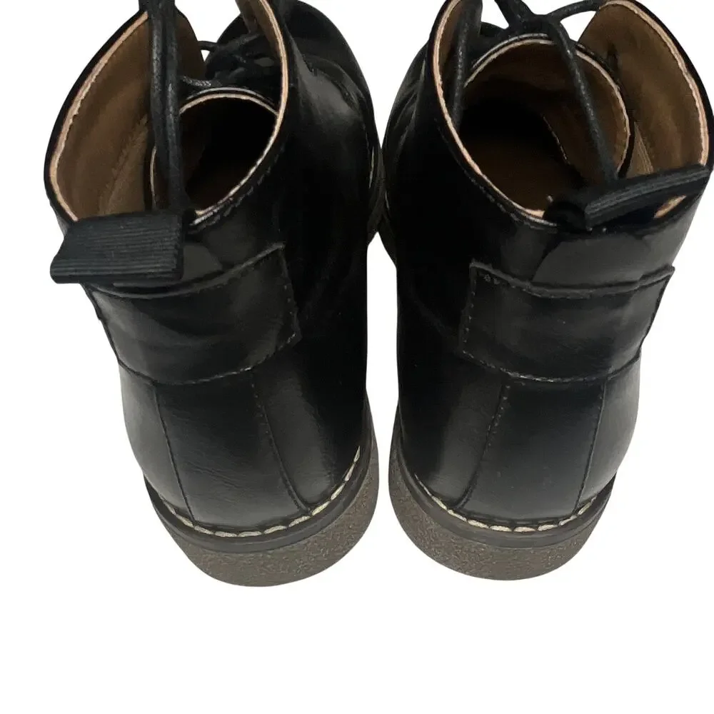 r2 Men's Black Leather Lace-Up Ankle Chukka Boots Round Toe US 9.5 M